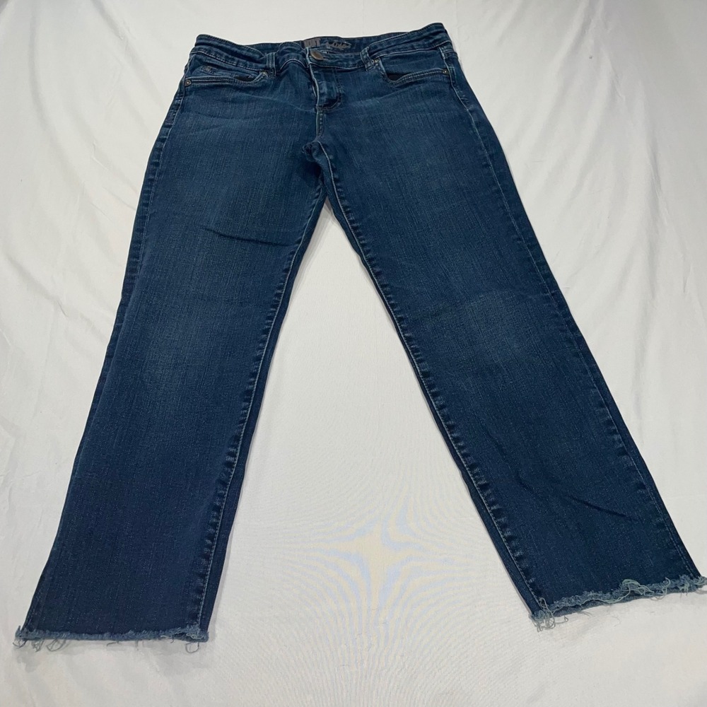 Kut from the‎ Kloth Straight Leg Raw Hem Jeans Dark Wash Size 10 KP488MH5N